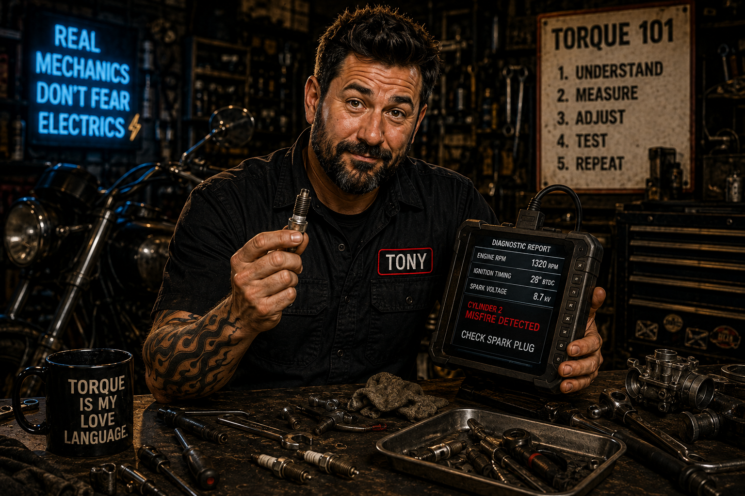 Torque Tony at the diagnostic bench